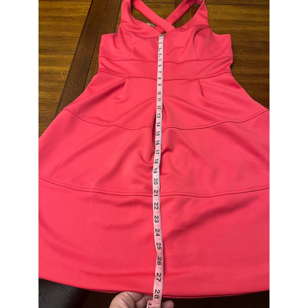 Jessica Simpson Pink Crisscross Back V-Neck Sleeveless Fit & Flare Dress Sz 8 - Picture 10 of 13